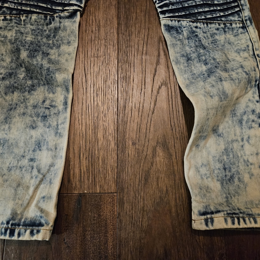 Trill Nation Skinny Jeans Ribbed Acid Wash Zipper Swag Men's Size 34W See Pics. - Picture 13 of 14